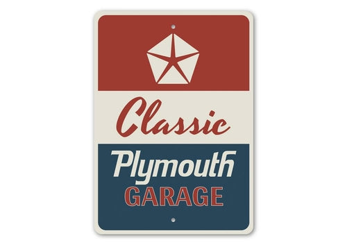 Classic Plymouth Garage Sign