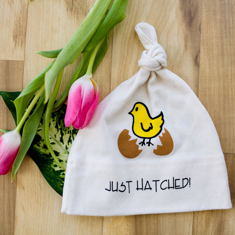 Baby Hat "Just Hatched" - Made in the USA - Organic