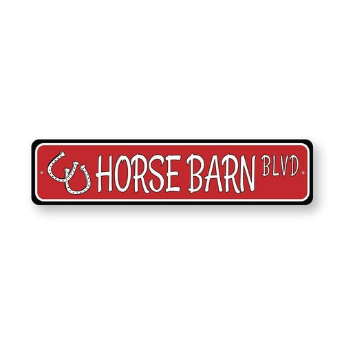 Horse Barn Blvd Street Sign