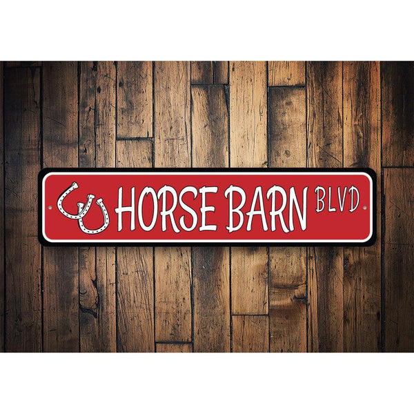 Horse Barn Blvd Street Sign