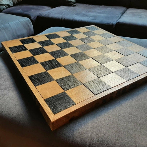 Whiskey Barrel Wood Hand Made Chess Board