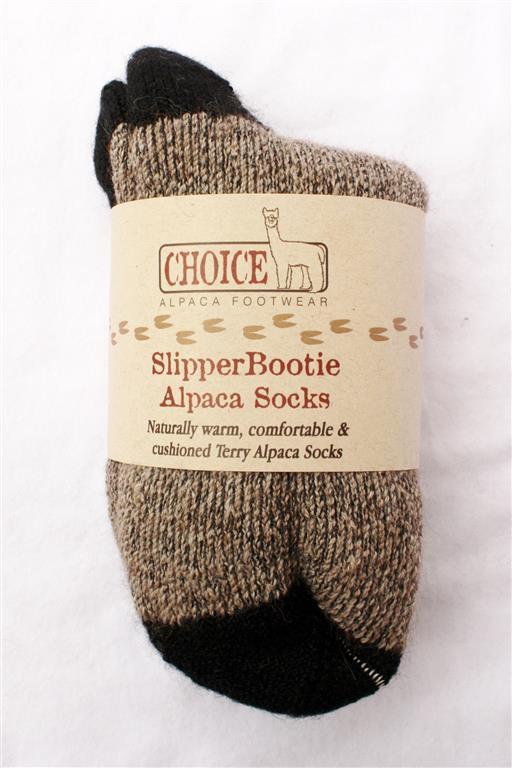 "SlipperBootie" Alpaca Sock